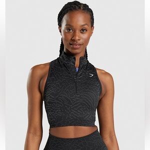 GYMSHARK | Adapt animal seamless crop 1/2 zip
